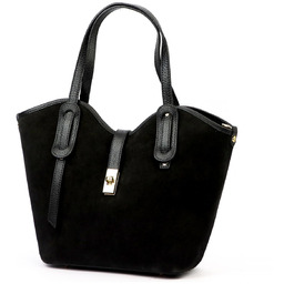 Luka Zamszowa skórzana damska shopperbag na ramię pojemna