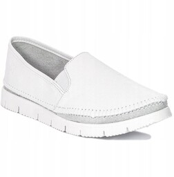Espadryle Maciejka 03512-26 półbuty damskie białe skóra biały