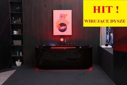 Wanna z hydromasażem EBC-802 czarna prostokątna