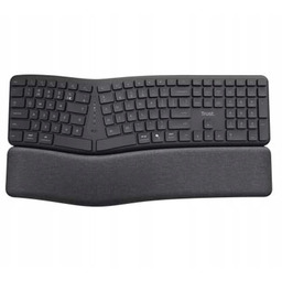 Klawiatura bezprzewodowa membranowa Trust Keyra Ergonomic Czarna Biurowa