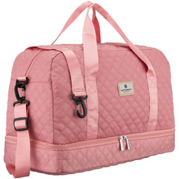 Różowa, treningowa torba wykonana z poliestru, dwukomorowa -