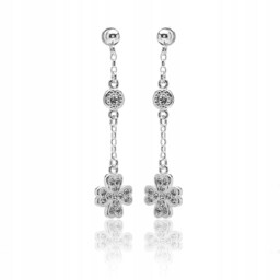 Kolczyki koniczynki Swarovski Elements srebrne