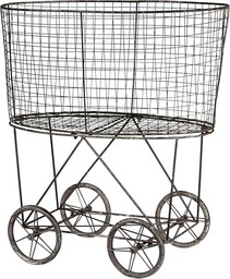 Creative Co-op DE2757 Vintage metalowy kosz na pranie