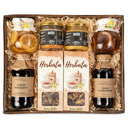 Duży Kosz Prezentowy Z Herbatami Owocowymi;Przetworami I Miodami