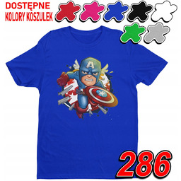 Dziecięca Koszulka T-Shirt Z Nadrukiem Kapitan Ameryka- Xl