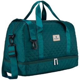 Zielona, treningowa torba wykonana z poliestru, dwukomorowa -