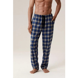 Męskie flanelowe spodnie do piżamy Atlantic długie NMB-045
