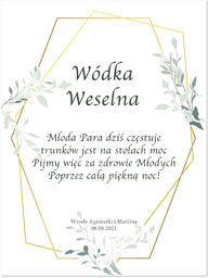 Etykiety personalizowane na butelkę z Wódką Weselną -