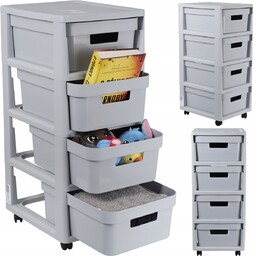 Regał Komoda Szafka Półka Kosze 4X11L Kółka Curver