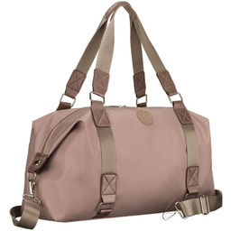 Brązowa torba treningowa z poliestru, jednokomorowa i zamykana