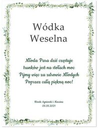 Etykiety personalizowane na butelkę z Wódką Weselną -