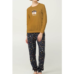 Piżama damska ze ściągaczami VAMP 23200 żółta