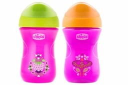 Chicco Kubek Niekapek z Twardym Ustnikiem Dziewczynka 12m+