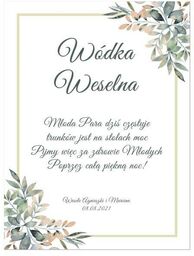 Etykiety personalizowane na butelkę z Wódką Weselną -