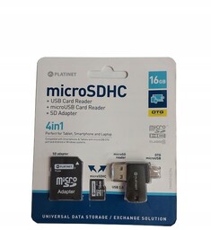 Zestaw 4W1 Micro Sd 16GB Adapter Sd Otg