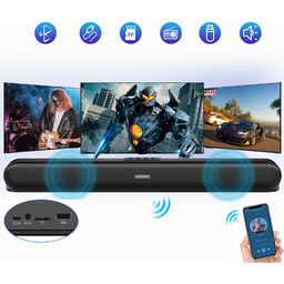 Głośnik Stereo Do Komputera Laptopa Fm Soundbar Tf