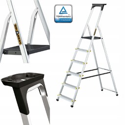 Drabina aluminiowa domowa Pro jednostronna 6 stopniowa