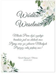 Etykiety personalizowane na butelkę z Wódką Weselną -