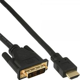 Inline kabel HDMI-DVI, pozłacane styki, wtyczka HDMI