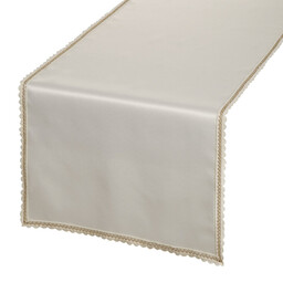 Eurofirany Obrus bieżnik 40x140 Lace kremowy z szampańskim