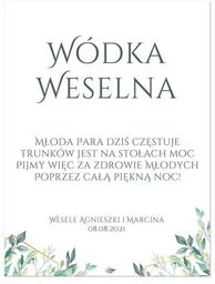 Etykiety personalizowane na butelkę z Wódką Weselną -