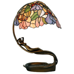 Clayre&Eef Lampa stołowa tiffany EVE, multikolor, salon /