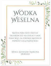 Etykiety personalizowane na butelkę z Wódką Weselną -