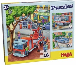 Puzzle Służby mundurowe w akcji 3w1 Haba