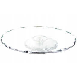 Patera taca szklana obrotowa srebrna 33 cm glamour