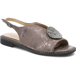 S.Barski Sandały damskie, cholewka ze skóry ekologicznej zapinane