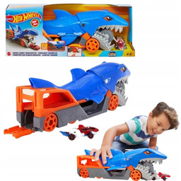 Hot Wheels Ciężarówka Z Rekinem Zabawka Łapiąca Samochodziki