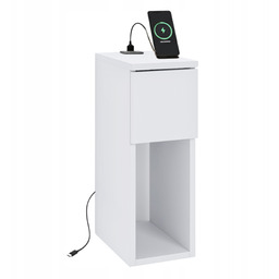 Szafka Nocna Z Portem Usb/c 5V Biała Wąska