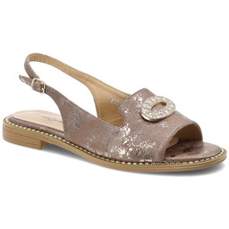 S.Barski Sandały damskie, cholewka ze skóry ekologicznej