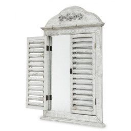 Lustro okiennica w ozdobnej ramie szara 80x55 117269