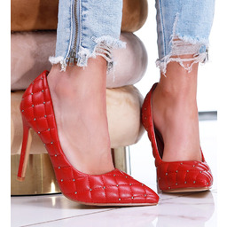 Czerwone czółenka damskie na szpilce