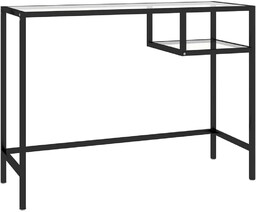 Elior Industrialne biurko 100 cm ze szklanym blatem