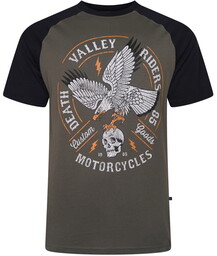 Duży T-shirt Męski Koszulka Khaki z Nadrukiem KAM
