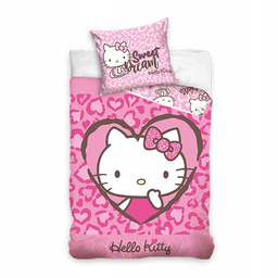 Pościel 140x200 Hello Kitty Różowa Kotka Komplet pościeli