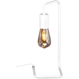 Lumes Biała industrialna lampka stołowa bez klosza -
