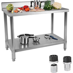 Stół blat roboczy gastronomiczny przyścienny z rantem Stal