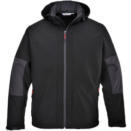 PORTWEST TK53 SOFTSHELL Z KAPTUREM (3L).; CZARNY