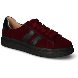 Półbuty Damskie Sneakersy skórzane Filippo bordowe zamszowe DP7981/26BG