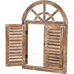 Lustro okiennica w ozdobnej ramie brąz przecierany 60x40x3,5