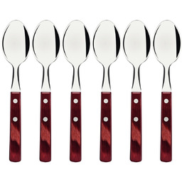 TRAMONTINA Łyżka stołowa POLYWOOD, uchwyt drewniany, czerwony, zestaw