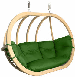 Fotel hamakowy drewniany, zielony Swing Chair Double (3)