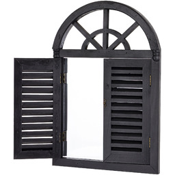 Lustro okiennica w ozdobnej ramie czarny 60x40x3,5 183601