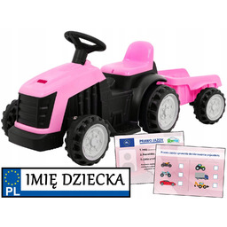 Traktor Na Akumulator dla dziewczynki Ciągnik Rolniczy Przyczepka