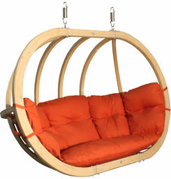 Fotel hamakowy drewniany, Czerwony Swing Chair Double (3)