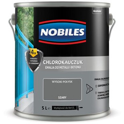 Farba chlorokauczukowa Chlorokauczuk Szary 5 l Nobiles