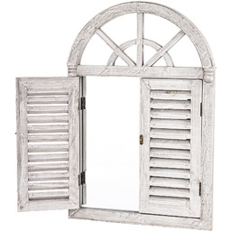 Lustro okiennica w ozdobnej ramie szary 60x40x3,5 183600